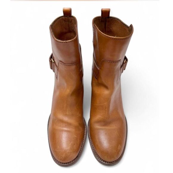 J.Crew Parker Cognac Tan Leather Slip on Ankle Boots - Size 6.5 - Picture 2 of 7